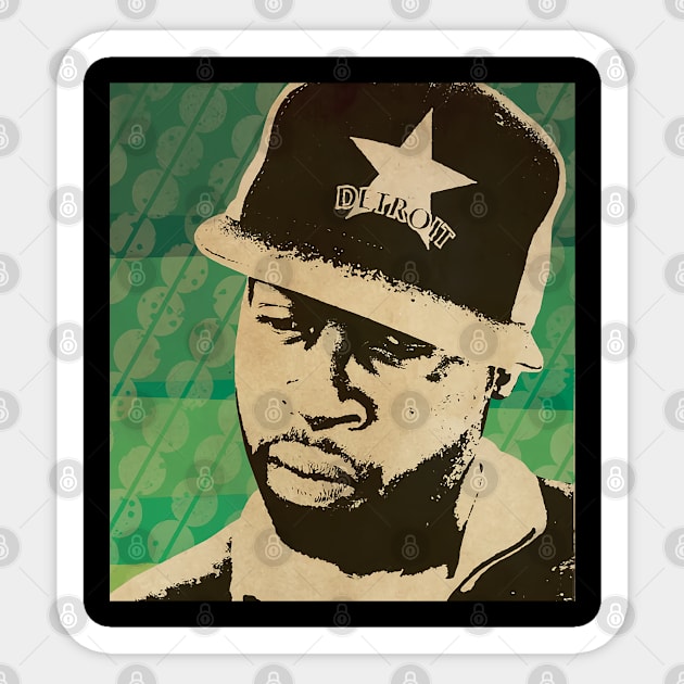 J Dilla // Retro Poster Hiphop Sticker by kulinermodern